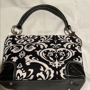 Elegant Black and White Patterned Women's Bag(used)